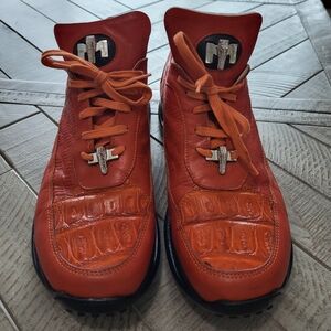 Men's Orange Designer Sneakers